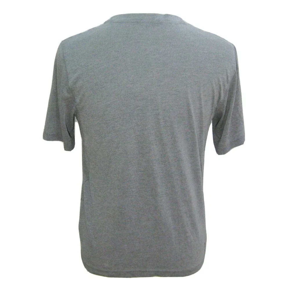 ADIDAS Men's (Size Medium) Solid Gray Short Sleeve V-Neck T-Shirt NBA Baskeball